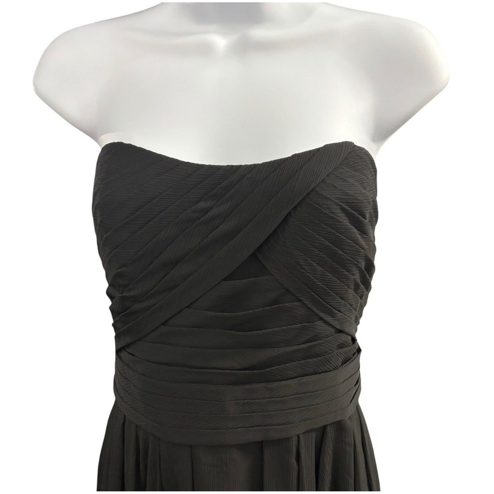 Strapless Black Prom Gown with Ruched Bodice - Picture 4 of 10